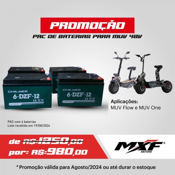 KIT BATERIA-MUV 1000/1600 / THOR ELETRIC / MUV FLOW / SHARK